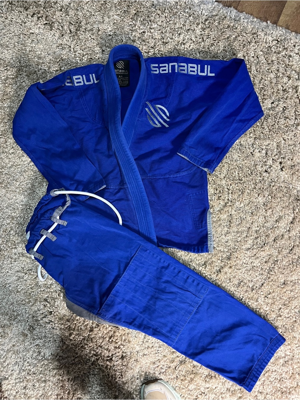 Sanabul Royal Blue BJJ Gi Jacket and Pants top is size A1, pants are A0